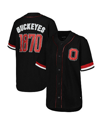 Женская черная бейсбольная рубашка на пуговицах Ohio State Buckeyes The Wild Collective