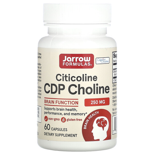 Цитиколин, ЦДФ-холин, 250 мг, 60 капсул Jarrow Formulas