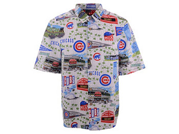 Аутентичная мужская рубашка с коротким рукавом с живописным принтом MLB Apparel Chicago Cubs Lids