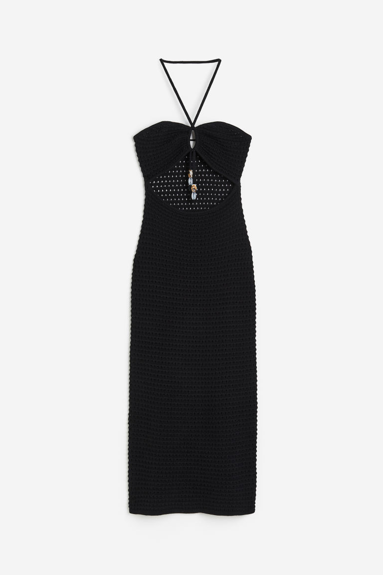Вязаное крючком платье с вырезом халтер H&M