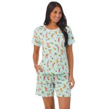 Женская рубашка для сна с короткими рукавами и шорты-бермуды с принтом Cuddl Duds® и шорты-бермуды. Пижамный комплект Cuddl Duds