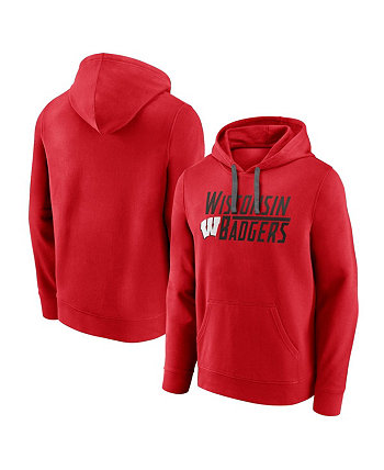 Мужской пуловер с капюшоном Red Wisconsin Badgers Favorite Longshot Fanatics