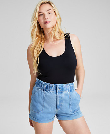 Scoop-Neck Double-Layered Sleeveless Bodysuit, Created for Macy's And Now This