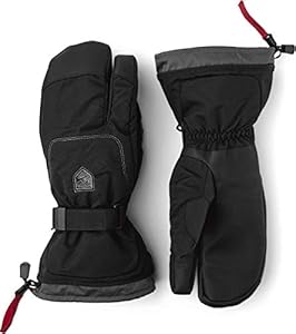 Hestra Alpine Gauntlet SR 3-Finger Glove, Waterproof Leather Glove for Skiing & Snowboarding Hestra