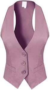 Design by Olivia Women's Dressy Casual Versatile Racerback Vest Tuxedo Suit Waistcoat Design by Olivia