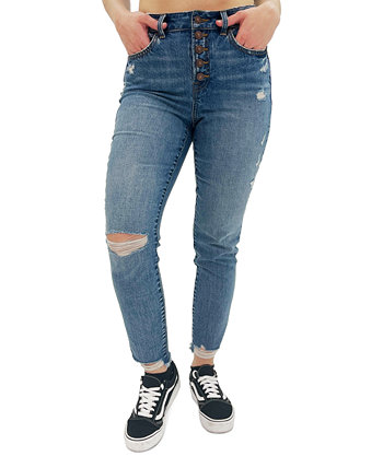 Juniors' Ripped Button-Fly Jeans Rewash