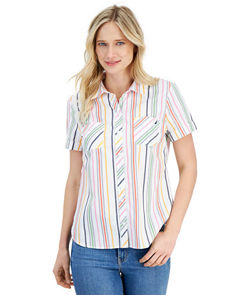 Женская походная рубашка в полоску на пуговицах для отдыха Nautica Jeans