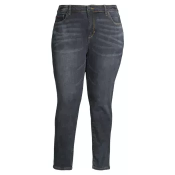 Укороченные джинсы до щиколотки с высокой посадкой SLINK JEANS