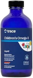 Trace Minerals Children's Omega-3 - Liquid Supplement Supports Nervous & Immune System Function - Health Supplement for Children - EPA & DHA Supports Brain & Eye Development - Orange, 8 fl oz Trace Minerals