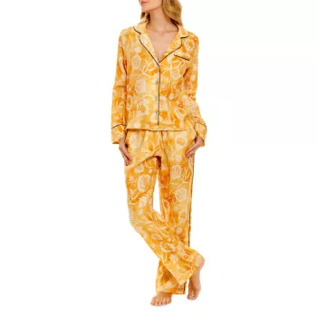 Summer Soirée Emma 2-Piece Linen Pajama Set The Lazy Poet