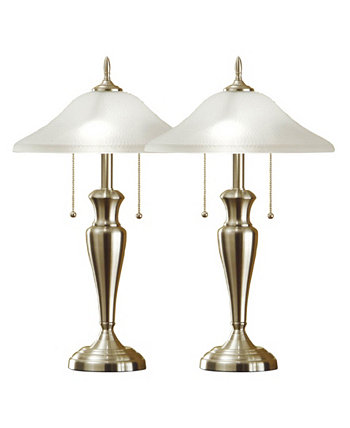Двухкомпонентные классические лампы с координатами 24 дюйма с высококачественными абажурами из кованого стекла Artiva USA