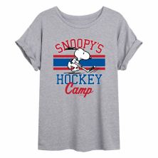 Футболка Juniors' Peanuts Snoopy's Hockey Camp Flowy Licensed Character