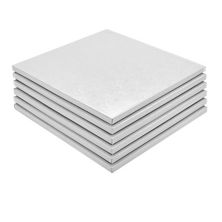 12 Inch White Square Cake Boards, Foil Cake Drums for Baking Desserts (6 Pack) Juvale