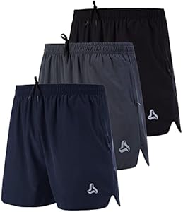 SILKWORLD Men's Running Stretch Quick Dry Shorts with Zipper Pockets(Pack of 2,3) Silkworld