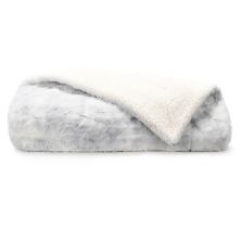 Home Collection Light Gray Faux-Fur Tie Dye Throw Blanket Home Collection