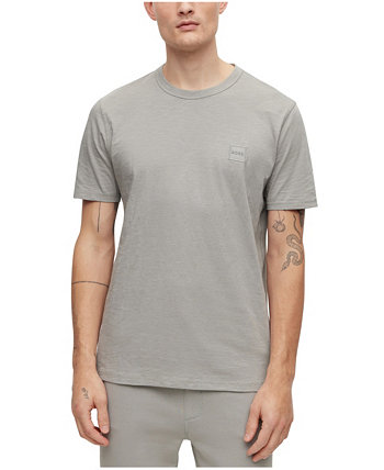 Мужская футболка обычного кроя из хлопкового джерси с нашивкой-логотипом BOSS