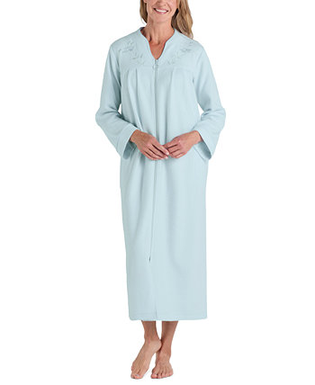 Petite Zip-Front French Fleece Robe Miss Elaine