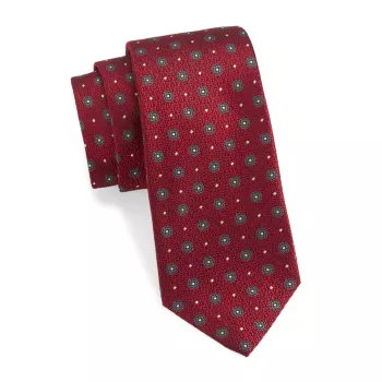 Шелковый галстук с цветочными кругами ISAIA