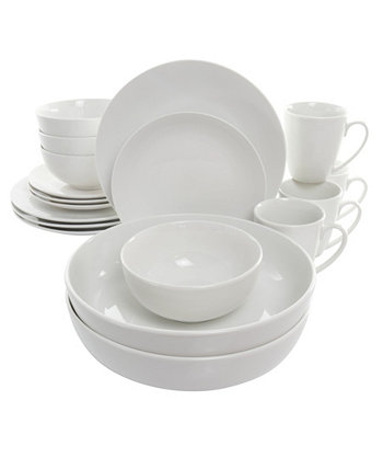 Фарфоровый набор посуды Josefa из 18 предметов с большими сервировочными мисками Elama