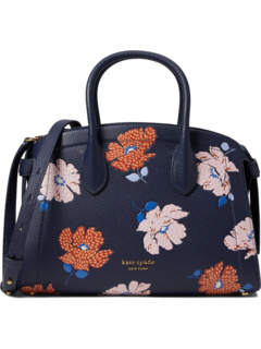 Кожаная сумка-портфель Knott Dotty с тиснением и цветочным принтом среднего размера на молнии Kate Spade New York