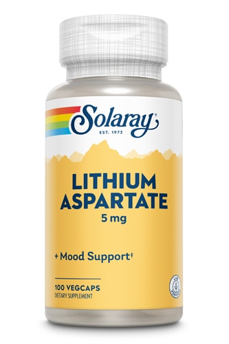 Аспартат лития Solaray — 5 мг — 100 растительных капсул Solaray