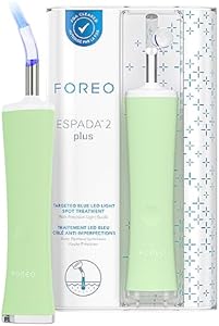 FOREO Flawless & Fabulous ESPADA 2 Plus Bundle - ESPADA BHA+PHA Blemish Solution, 0.5 oz - Medical-grade Silicone - Scar Treatment for Face - Pimple & Blemish Removal – Pistachio Foreo