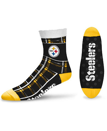 Женские носки до щиколотки в клетку Pittsburgh Steelers в шотландскую клетку For Bare Feet
