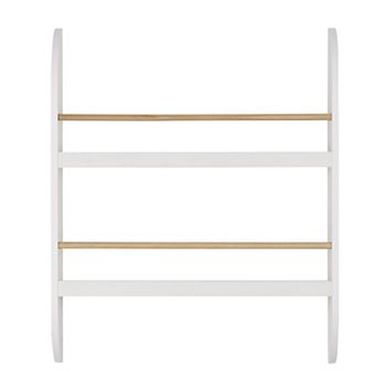 Steiner White Rounded Contemporary 2-Tier Kids Book Or Magazine Storage Wall Mount Bookcase Danya B