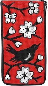 Alice Peterson Stitch & Zip Eyeglass Case - Blackbird Needlepoint Kit - 3.5" x 7" - Adult Alice Peterson