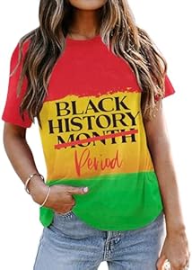 Black History Shirts Women Black History Month T-Shirt I am Black History Print Tee Tops African American Shirts ASTANFY