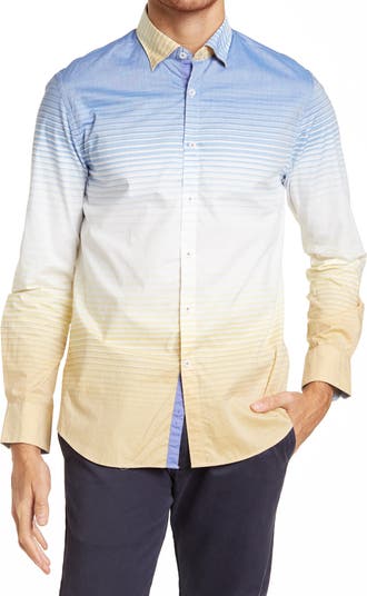 Спортивная рубашка в полоску с эффектом омбре PARK WEST