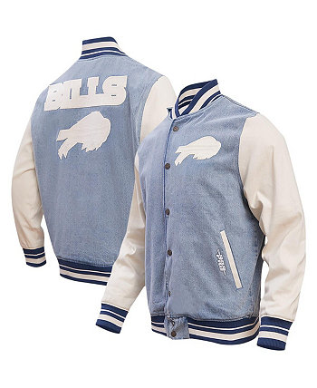 Мужская джинсовая потертая университетская куртка Buffalo Bills Varsity Blues с полной застежкой Pro Standard