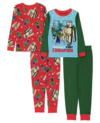Пижамы для больших мальчиков, комплект из 4 предметов Minecraft
