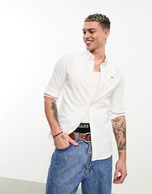 Белая оксфордская рубашка узкого кроя Tommy Jeans Tommy Jeans