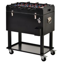 68qt Rolling Ice Chest Portable Patio Party Drink Cooler Cart, Foosball Top 10 Deep
