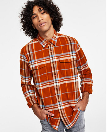 Мужская фланелевая рубашка в клетку Paulie Regular Fit, созданная для Macy's Sun & Stone