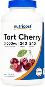 Nutricost Tart Cherry Extract 3000mg Equivalent (from 300mg of 10:1 Extract), 240 Vegetarian Capsules - Gluten Free, Non-GMO Nutricost