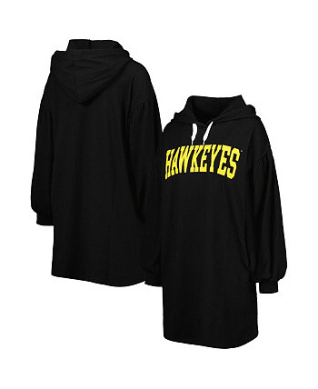 Women's Black Iowa Hawkeyes Game Winner Vintage-Like Wash Tri-Blend Dress Gameday Couture