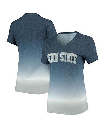 Женская темно-синяя футболка с V-образным вырезом Penn State Nittany Lions с эффектом омбре Boxercraft