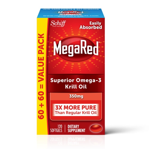 Schiff MegaRed Superior Softgels Добавка с маслом криля Омега-3 — 350 мг — 120 мягких капсул Schiff