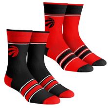 Unisex Rock Em Socks Toronto Raptors Multi-Stripe 2-Pack Team Crew Sock Set Unbranded