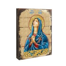 G.Debrekht Maria Magdalena Wooden Gold Plated Religious Christian Sacred Icon Inspirational Icon Décor G.DeBrekht