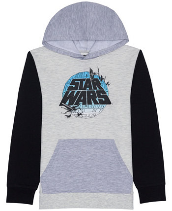 Пуловер с рисунком «Звездные войны» для больших мальчиков, флисовая толстовка с капюшоном Hybrid