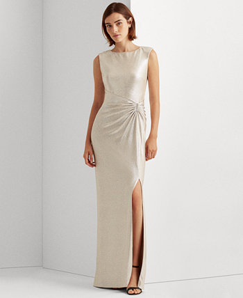 Бальное платье без рукавов с металлическим вырезом LAUREN Ralph Lauren