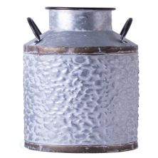 Rustic Farmhouse Style Galvanized Metal Milk Can Decoration Planter and Vase Vintiquewise