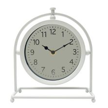 White Metal Swivel Clock Table Decor Unbranded