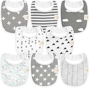 8-Pack Organic Baby Bibs for Girls & Boys - Teething Baby Bib, Baby Boy Bibs, Baby Girl Bibs, Newborn Bibs, Baby Drool Bibs for Infant, Toddler, Bibs for Baby Boy, Bibs for Baby Girl (Nordic) KeaBabies