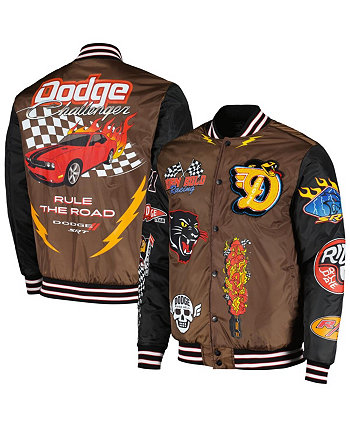 Мужская и женская коричневая куртка на кнопках Dodge Born Wild Racing Reason