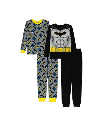Футболки и пижамы с изображением Бэтмена для больших мальчиков, комплект из 4 предметов AME