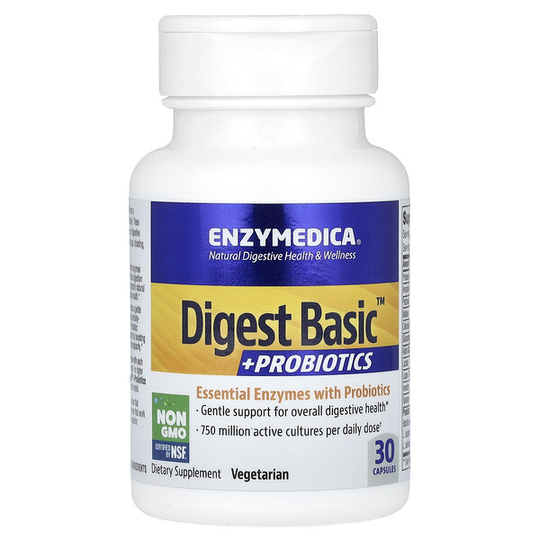 Digest Basic + Пробиотики - 30 капсул - Enzymedica Enzymedica